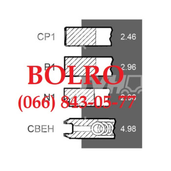0001281661 ПОРШНЕВІ КІЛЬЦЯ Ø100MM КОМБАЙНІВ SAMPO ROSENLEW 310 360