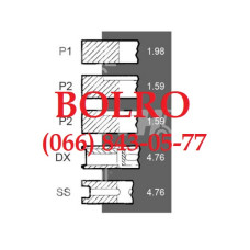 0001281802 ПОРШНЕВІ КІЛЬЦЯ Ø79.38*1,98*1,59*1,59*4,76*4,76ММ КОМБАЙНІВ CLAAS CORSAR MASSEY FERGUSON 31 VOLVO AKTIV S800