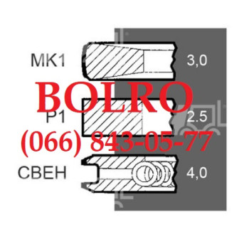 0001279695 ПОРШНЕВІ КІЛЬЦЯ ДВИГУНІВ FIAT IVECO 8045.05 8045.06 8041.I.25 8041C.05.05A 8041.SI.25 8065.25+