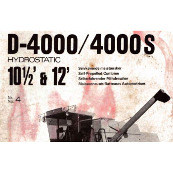 0001282623 КАТАЛОГ ЗАПЧАСТИН ЗЕРНОЗБИРАЛЬНИХ КОМБАЙНІВ DRONNINGBORG D4000 D4000S HYDROSTATIC
